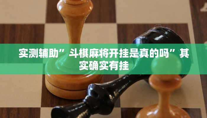 实测辅助”斗棋麻将开挂是真的吗”其实确实有挂