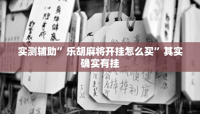 实测辅助”乐胡麻将开挂怎么买”其实确实有挂
