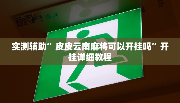 实测辅助”皮皮云南麻将可以开挂吗”开挂详细教程
