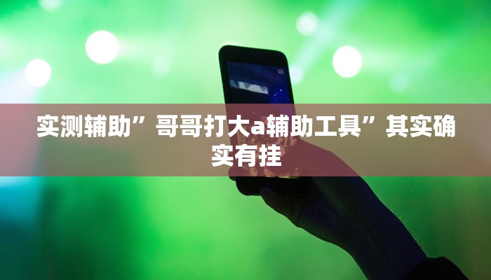 实测辅助”哥哥打大a辅助工具”其实确实有挂