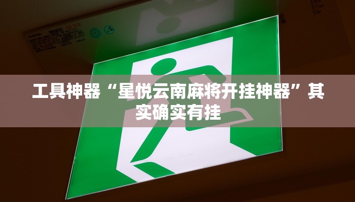工具神器“星悦云南麻将开挂神器”其实确实有挂