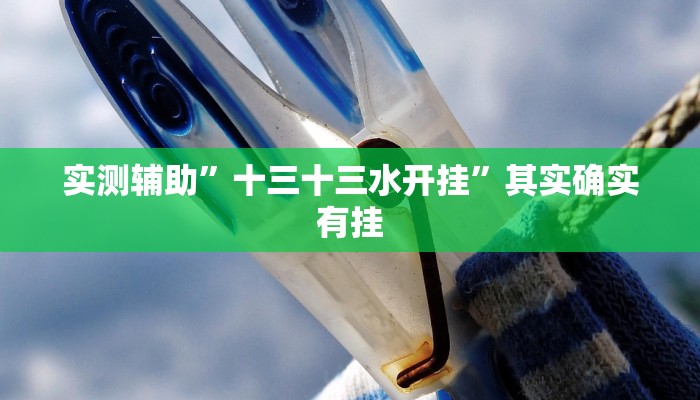 实测辅助”十三十三水开挂”其实确实有挂