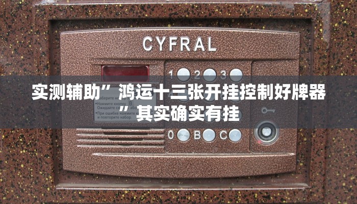 实测辅助”鸿运十三张开挂控制好牌器”其实确实有挂