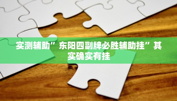 实测辅助”东阳四副牌必胜辅助挂”其实确实有挂