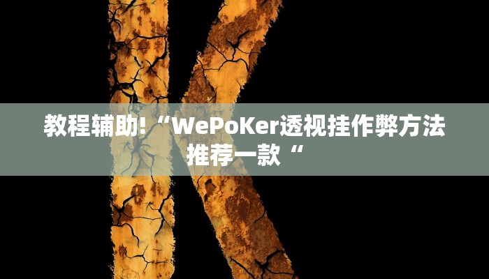 教程辅助!“WePoKer透视挂作弊方法推荐一款“