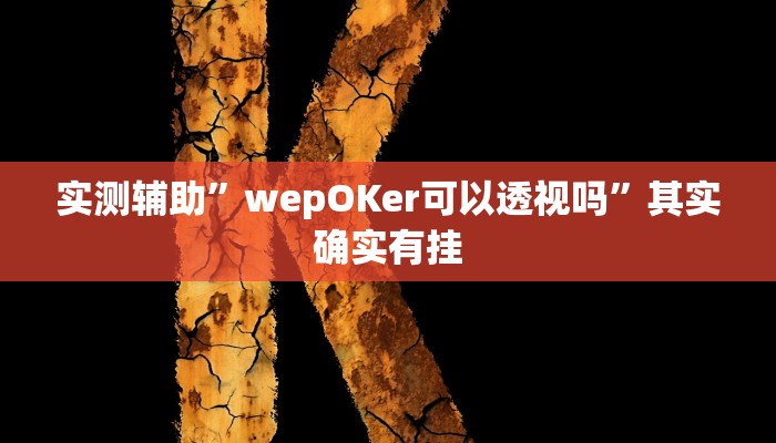 实测辅助”wepOKer可以透视吗”其实确实有挂