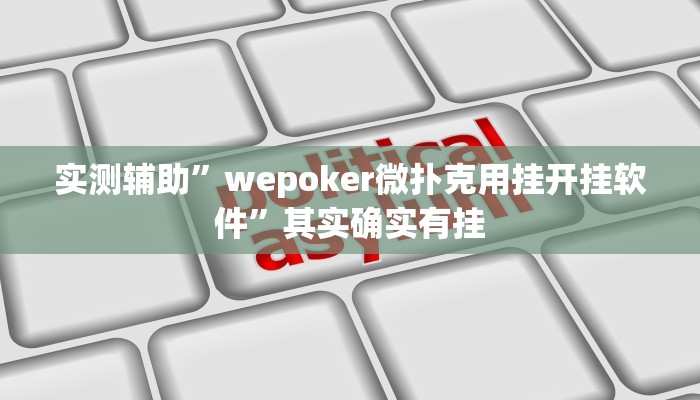 实测辅助”wepoker微扑克用挂开挂软件”其实确实有挂
