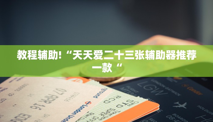 教程辅助!“天天爱二十三张辅助器推荐一款“