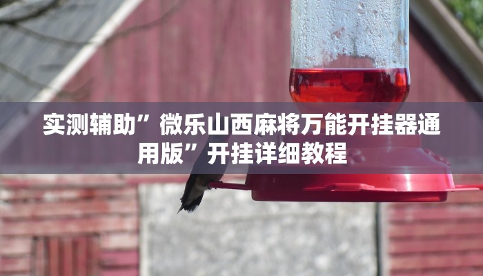 实测辅助”微乐山西麻将万能开挂器通用版”开挂详细教程