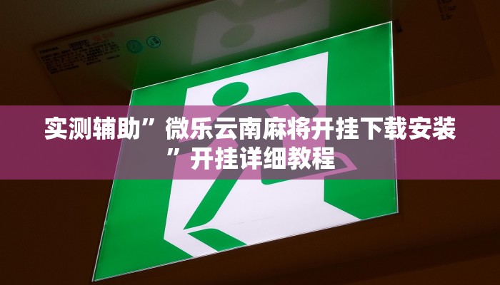 实测辅助”微乐云南麻将开挂下载安装”开挂详细教程
