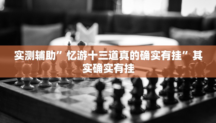 实测辅助”忆游十三道真的确实有挂”其实确实有挂