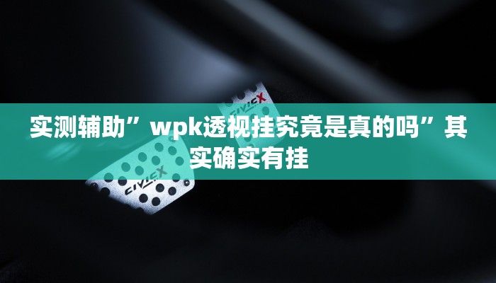 实测辅助”wpk透视挂究竟是真的吗”其实确实有挂