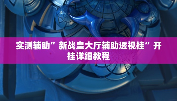 实测辅助”新战皇大厅辅助透视挂”开挂详细教程