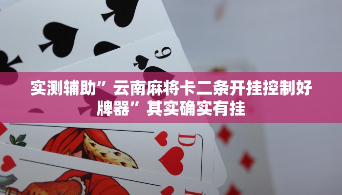 实测辅助”云南麻将卡二条开挂控制好牌器”其实确实有挂