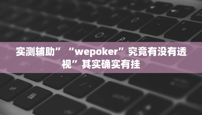 实测辅助”“wepoker”究竟有没有透视”其实确实有挂