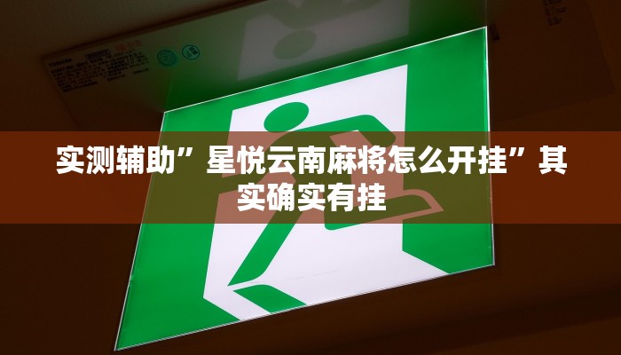 实测辅助”星悦云南麻将怎么开挂”其实确实有挂