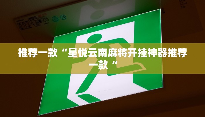 推荐一款“星悦云南麻将开挂神器推荐一款“