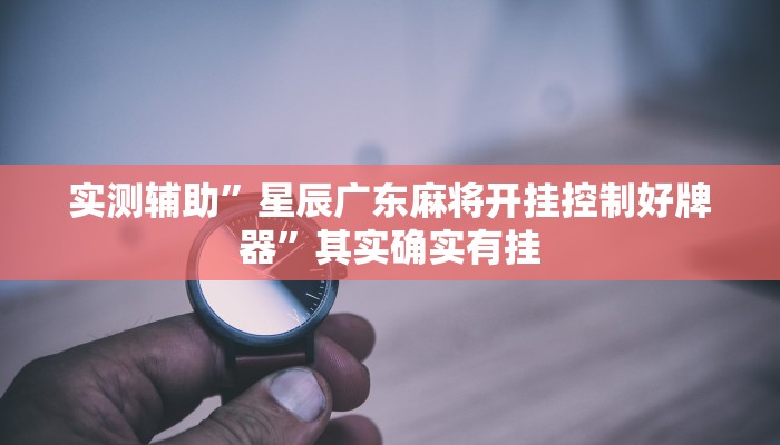 实测辅助”星辰广东麻将开挂控制好牌器”其实确实有挂