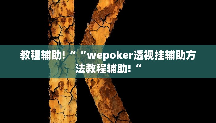 教程辅助!““wepoker透视挂辅助方法教程辅助!“
