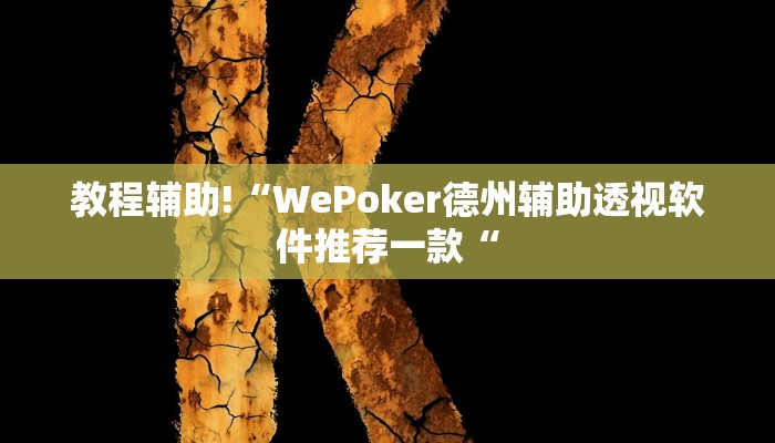 教程辅助!“WePoker德州辅助透视软件推荐一款“