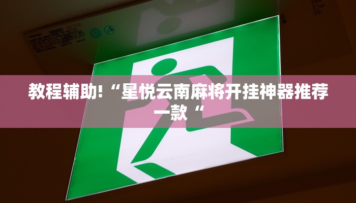 教程辅助!“星悦云南麻将开挂神器推荐一款“