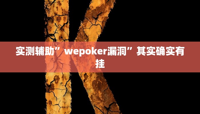 实测辅助”wepoker漏洞”其实确实有挂