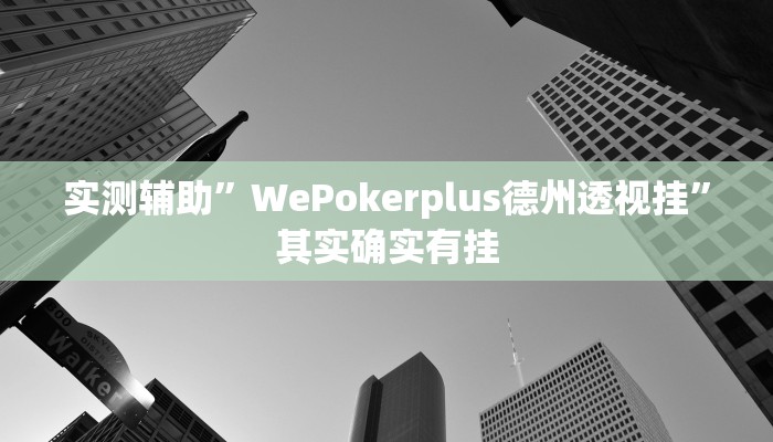 实测辅助”WePokerplus德州透视挂”其实确实有挂