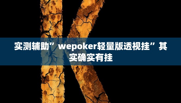 实测辅助”wepoker轻量版透视挂”其实确实有挂