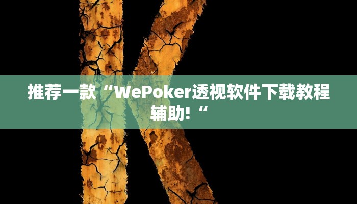 推荐一款“WePoker透视软件下载教程辅助!“