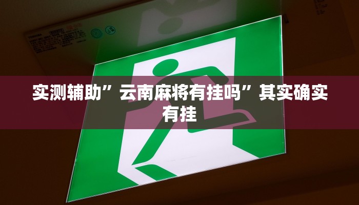 实测辅助”云南麻将有挂吗”其实确实有挂