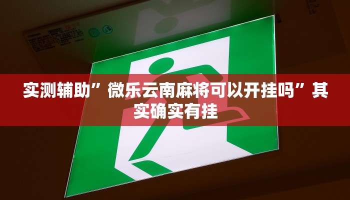实测辅助”微乐云南麻将可以开挂吗”其实确实有挂