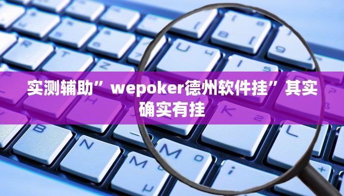 实测辅助”wepoker德州软件挂”其实确实有挂