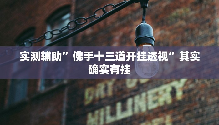 实测辅助”佛手十三道开挂透视”其实确实有挂
