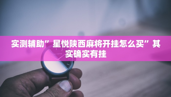 实测辅助”星悦陕西麻将开挂怎么买”其实确实有挂