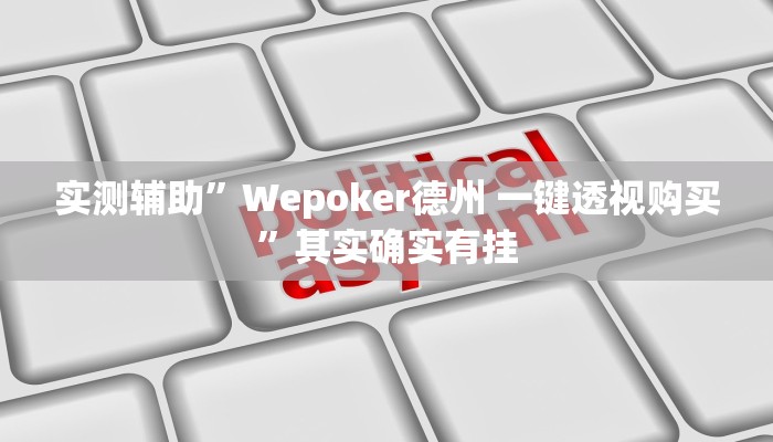 实测辅助”Wepoker德州 一键透视购买”其实确实有挂