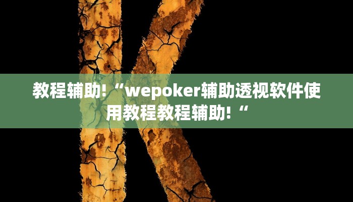 教程辅助!“wepoker辅助透视软件使用教程教程辅助!“
