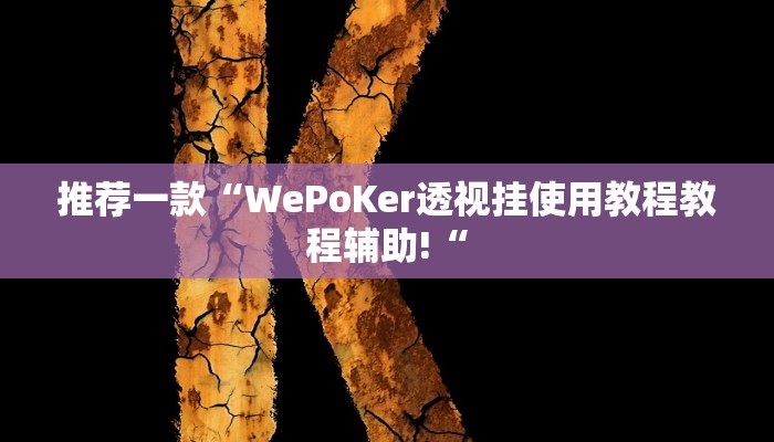 推荐一款“WePoKer透视挂使用教程教程辅助!“