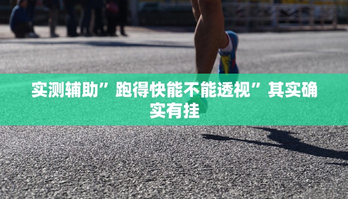 实测辅助”跑得快能不能透视”其实确实有挂