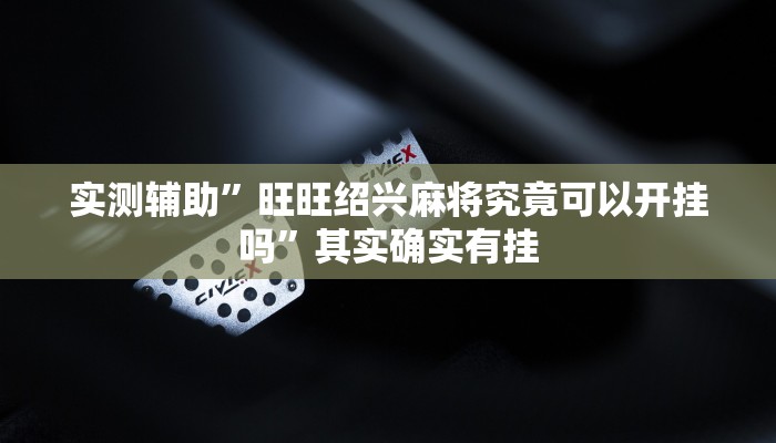 实测辅助”旺旺绍兴麻将究竟可以开挂吗”其实确实有挂