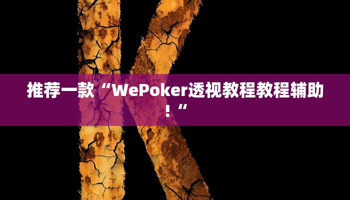 推荐一款“WePoker透视教程教程辅助!“