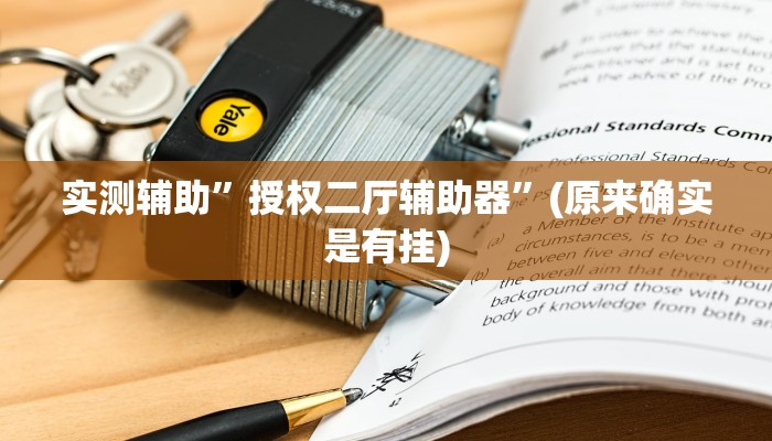 实测辅助”授权二厅辅助器”(原来确实是有挂)