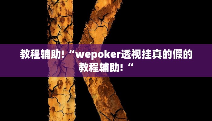 教程辅助!“wepoker透视挂真的假的教程辅助!“