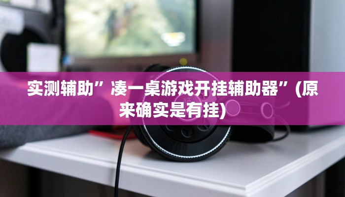 实测辅助”凑一桌游戏开挂辅助器”(原来确实是有挂)