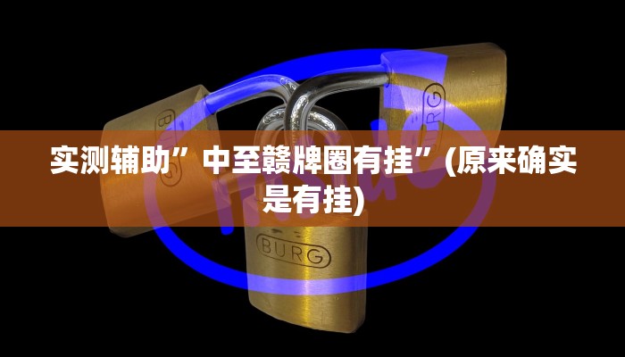 实测辅助”中至赣牌圈有挂”(原来确实是有挂)
