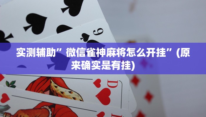实测辅助”微信雀神麻将怎么开挂”(原来确实是有挂)