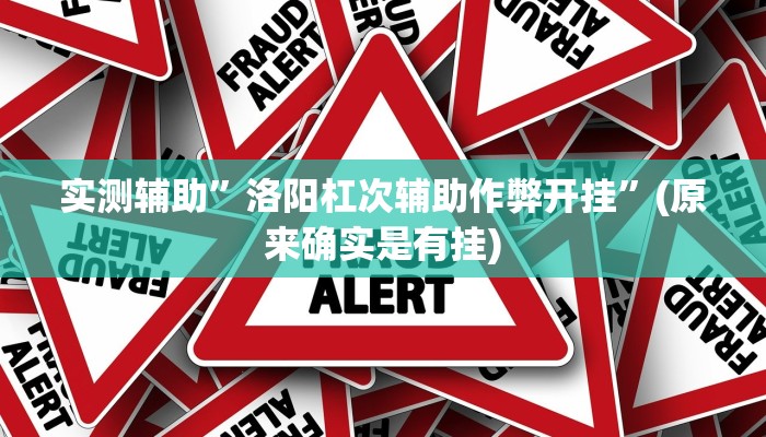 实测辅助”洛阳杠次辅助作弊开挂”(原来确实是有挂)