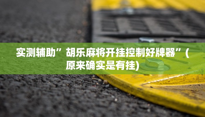 实测辅助”胡乐麻将开挂控制好牌器”(原来确实是有挂)