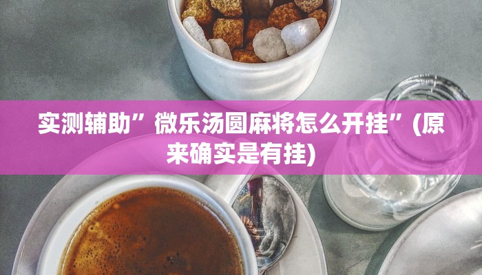 实测辅助”微乐汤圆麻将怎么开挂”(原来确实是有挂)