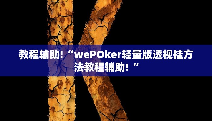 教程辅助!“wePOker轻量版透视挂方法教程辅助!“