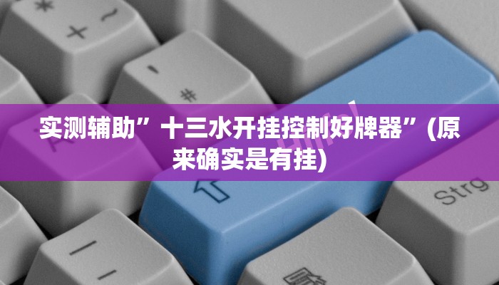 实测辅助”十三水开挂控制好牌器”(原来确实是有挂)